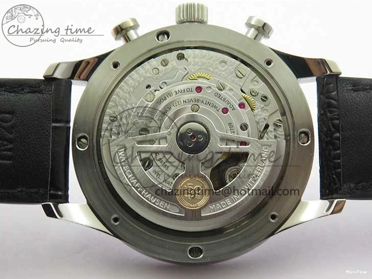 MIROTIME 0325 WeatherProof Portugieser Chronograph Edition “150 Years” IW371602 ZF 1:1 Best Edition White Dial on Black Leather Strap A7750 (Slim Movement) 7120